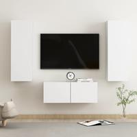 3-delige Tv-meubelset Spaanplaat Wit