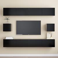 VidaXL 6-tlg. TV-Schrank-Set Schwarz Spanplatte 