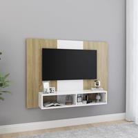 VidaXL TV-Wandschrank Weiß Sonoma-Eiche 120x23,5x90 cm Spanplatte 