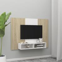 VidaXL TV-Wandschrank Weiß Sonoma-Eiche 135x23,5x90 cm Spanplatte 