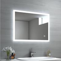 EMKE LED Badspiegel 80x60cm Badezimmerspiegel mit Kaltwei℃er Beleuchtung Touch-schalter und Beschlagfrei IP44 - 80x60cm | Kaltwei℃es Licht + Touch +