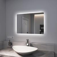 EMKE LED Badspiegel 50x70cm Badezimmerspiegel mit Kaltwei℃er Beleuchtung Touch-schalter und Beschlagfrei IP44 Energie sparen - 50x70cm | Kaltwei℃es