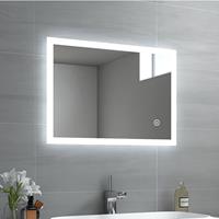 EMKE LED Badspiegel 50x70cm Badezimmerspiegel mit Kaltwei℃er Beleuchtung Touch-schalter und Beschlagfrei IP44 - 50x70cm | Kaltwei℃es Licht + Touch +