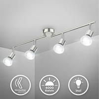 B.K.LICHT LED Deckenspot Wohnzimmer GU10 Metall Lampe Decken-Leuchte schwenkbar 4-flammig