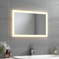 EMKE LED Badspiegel 40x60cm Badezimmerspiegel mit Warmwei℃er Beleuchtung IP44 - 40x60cm | Warmwei℃es Licht + Wandschalter
