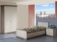 Mobistoxx Complete slaapkamer IVANA I 90x200 cm truffel/porselein