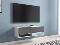 Mobistoxx TV-meubel ACAPULCO 1 klapdeur 100 cm wit/grijs met led