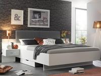 Mobistoxx Bed en nachtkastjes PHILLY 180x200 cm alpine wit/lichtgrijs met lades