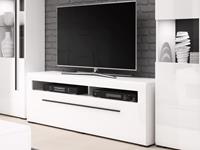 Mobistoxx Tv-meubel TULIO 1 lade 140 cm wit/hoogglans wit zonder led