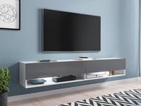 Mobistoxx TV-meubel ACAPULCO 2 klapdeuren 180 cm wit/grijs met led