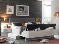 Mobistoxx Bed en nachtkastjes PHILLY deluxe 180x200 cm alpine wit/lichtgrijs met lades