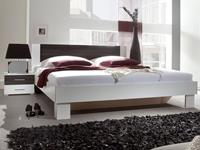 Mobistoxx Bed en nachtkastjes VERO II 160x200 cm wit/carbon zonder lades