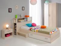 Mobistoxx Complete slaapkamer CARL 90x200 cm gerookte acacia/wit