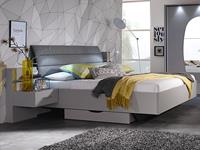 Mobistoxx Bed en nachtkastjes ALTA 180x200 cm zijdegrijs met lades