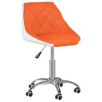 vidaXL Kantoorstoel draaibaar kunstleer oranje en wit