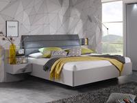 Mobistoxx Bed en nachtkastjes ALTA 180x200 cm zijdegrijs