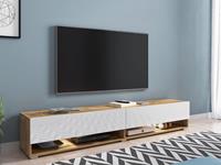 Mobistoxx TV-meubel ACAPULCO 2 klapdeuren 180 cm wotan eik/hoogglans wit zonder led