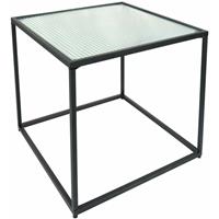 DAY USEFUL EVERYDAY Beistelltisch Metall schwarz mit Glasplatte 35 x 35 x 35 cm Tisch eckig