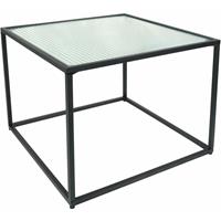 DAY USEFUL EVERYDAY Beistelltisch Metall schwarz mit Glasplatte 49 x 49 x 35 cm Tisch eckig