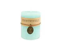 Countryfield Kaars effen rond Tonnie S turquoise