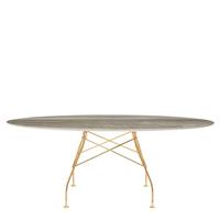 Kartell Glossy Eettafel Marmer Ovaal - Goud / Tropical Grey