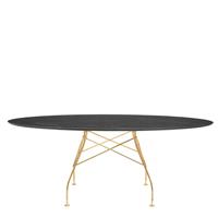 Kartell Glossy Eettafel Marmer Ovaal - Goud / Zwart