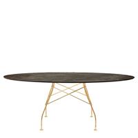 Kartell Glossy Eettafel Marmer Ovaal - Goud / Aged Bronze