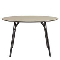 WOUD Tree Eettafel Rond - Zwart/Beige Ø120x74