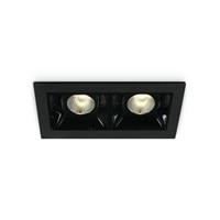 ONE Light Shop Square Boxes - inbouwspot - 75 x 45 mm, 66 x 36 mm inbouwmaat - 2 x 2W dimbare LED incl. - zwart