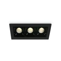 ONE Light Shop Square Boxes - inbouwspot - 106 x 45 mm, 97 x 36 mm inbouwmaat - 3 x 2W dimbare LED incl. - zwart