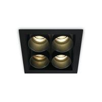 ONE Light Dark Light Tubes - inbouwspot - 77 x 77 mm, 68 x 68 mm inbouwmaat - 10W LED incl. - zwart