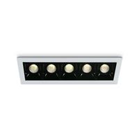 ONE Light Shop Square Boxes - inbouwspot - 146 x 45 mm, 137 x 36 mm inbouwmaat - 5 x 2W dimbare LED incl. - wit