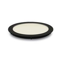 ONE Light Round Recessed Panels - inbouw plafondverlichting - Ø 22,3 x 2,2 cm - 18W LED incl. - IP40 - zwart - witte lichtkleur