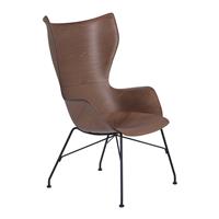 Kartell K/Wood Fauteuil Essen - Donker hout / Zwart