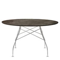 Kartell Glossy Eettafel Marmer Rond - Chrome / Aged Bronze