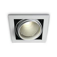 ONE Light COB Square Downlights - inbouwspot - 135 x 135 mm, 125 x 125 mm inbouwmaat - 20W LED incl. - wit - warm witte lichtkleur