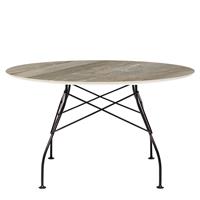 Kartell Glossy Eettafel Marmer Rond - Zwart / Tropical Grey