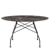 Kartell Glossy Eettafel Marmer Rond - Zwart / Brown Emperador