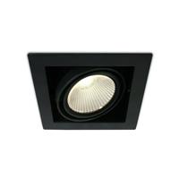 ONE Light COB Box Type Shop - inbouwspot - 185 x 185 mm, 160 x 160 mm inbouwmaat - 30W LED incl. - zwart - warm witte lichtkleur