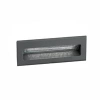 Nova Luce Krypton - inbouw wandverlichting - 13,5 x 8 x 5,5 cm - 3W LED incl. - IP54 - donkergrijs