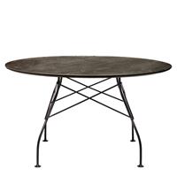 Kartell Glossy Eettafel Marmer Rond - Zwart / Aged Bronze