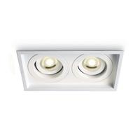 ONE Light Semi Dark Light GU10 Series - inbouwspot - 200 x 110 mm, 187 x 97 mm inbouwmaat - wit