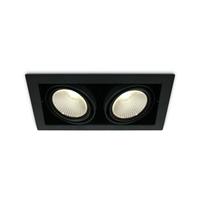 ONE Light COB Box Type Shop - inbouwspot - 350 x 185 mm, 320 x 160 mm inbouwmaat - 2 x 30W LED incl. - zwart - warm witte lichtkleur