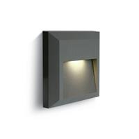 ONE Light Outdoor Dark Lights - buiten wandverlichting - 12,5 x 2,7 x 12,5 cm - 2W LED incl. - IP65 - antraciet