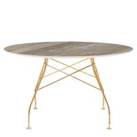 Kartell Glossy Eettafel Marmer Rond - Goud / Tropical Grey