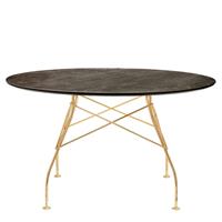 Kartell Glossy Eettafel Marmer Rond - Goud / Aged Bronze