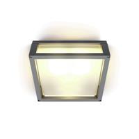 ONE Light Outdoor E27 Square - buiten plafond/wandverlichting - 25 x 25 x 9,5 cm - IP54 - grijs