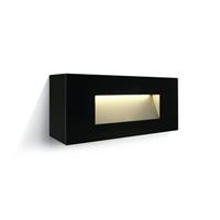 ONE Light Glass Face - buiten wandverlichting - 19 x 5,5 x 8 cm - 5W LED incl. - IP65 - zwart