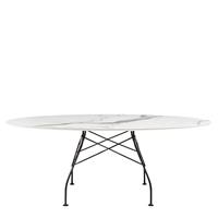 Kartell Glossy Eettafel Marmer Ovaal - Zwart / Wit marmer