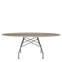 Kartell Glossy Eettafel Marmer Ovaal - Zwart / Tropical Grey